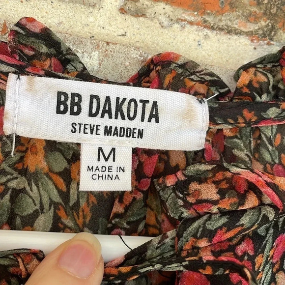 BB Dakota Steve Madden Floral Ruffled Maxi Sheer Sleeveless Dress - Picture 5 of 10